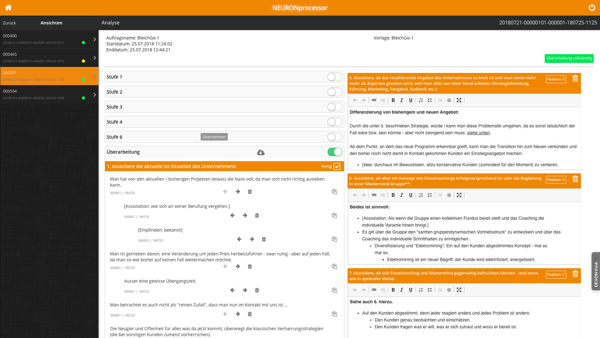 Schritt 3: Analyse der Ergebnisse